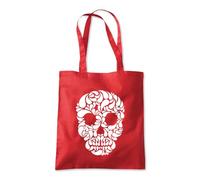 Shopagift Skull Head Pocket Halloween Scary Skeleton Tote Shopping Beach Bag 10 Litres Capacity - 42cm x 38cm