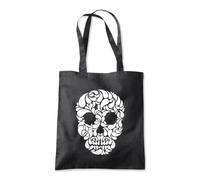 Shopagift Skull Head Pocket Halloween Scary Skeleton Tote Shopping Beach Bag 10 Litres Capacity - 42cm x 38cm
