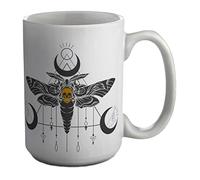 Shopagift Skull Moth White 15oz Large Mug Cup