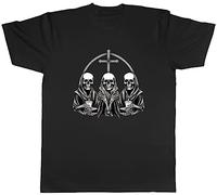 Shopagift Skull Skeleton Mens T-Shirt Trinity Gothic Goth Tee Gift Black