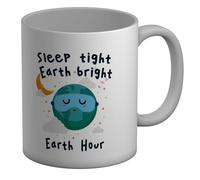 Shopagift Sleep Tight Earth Bright Earh Hour Mug White 11oz Large Ceramic Cup