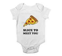 Shopagift Slice to Meet You Pizza Baby Grow Vest Bodysuit