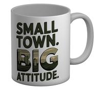 Shopagift Small Town Big Attitude Rural Farm Country Mug White 11oz Large Ceramic Cup