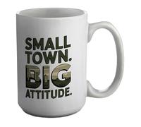 Shopagift Small Town Big Attitude Rural Farm Country Mug White 15oz Large Ceramic Cup