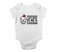 Shopagift Sometimes I Just Want To Be Chicken Animal Baby Grow Vest Bodysuit Gift