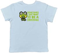 Shopagift Sometimes I Just Want to Be Crocodile Animal Childrens Kids T-Shirt Gift Light Blue
