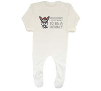 Shopagift Sometimes I Just Want to Be Donkey Animal Baby Grow Romper Suit Gift White