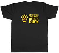Shopagift Sometimes I Just Want to Be Duck Animal T-Shirt Gift Black