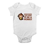 Shopagift Sometimes I Just Want To Be Monkey Animal Baby Grow Vest Bodysuit Gift