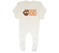 Shopagift Sometimes I Just Want to Be Squirrel Animal Baby Grow Romper Suit Gift White