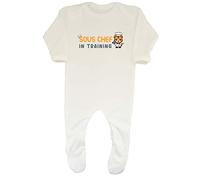 Shopagift Sous Chef Baby Romper Cooking Baking Birthday Boys Girls Gift Idea White