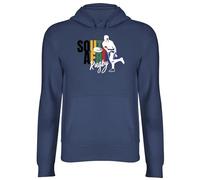 Shopagift South Africa Rugby Hoodie Unisex Supporters Fans World Cup Hoody Hooded Top Navy Blue