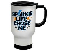 Shopagift Sparkie Life Chose Me Funny Electrician Travel Mug Stainless Steel 14oz Cup
