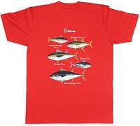 Shopagift Species of All Tuna Fish Mens T-Shirt Tee Red