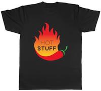 Shopagift Spicy Chili Mens T-Shirt Hot Stuff Attractive Funny Joke Tee Black