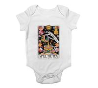 Shopagift Spill the Tea Tarot Card Gothic Skeleton Hand Baby Grow Vest Bodysuit Boys Girls