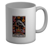 Shopagift Spill The Tea Tarot Card Gothic Skeleton Hand Mug White 11oz Large Ceramic Cup