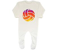 Shopagift Sports Icon Volleyball with Grid Colour Baby Grow Romper Suit Gift White