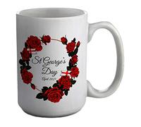 Shopagift St George's Day Rose Wreath White 15oz Large Mug Cup
