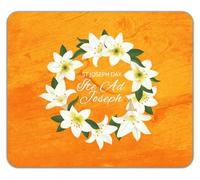 Shopagift St Joseph Day Ite Ad Joseph Lilly Wreath Mouse Mat Pad 24cm x 19cm