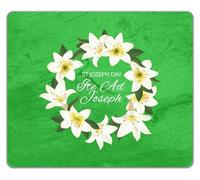 Shopagift St Joseph Day Ite Ad Joseph Lilly Wreath Mouse Mat Pad 24cm x 19cm