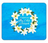 Shopagift St Joseph Day Ite Ad Joseph Lilly Wreath Mouse Mat Pad 24cm x 19cm