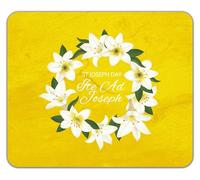 Shopagift St Joseph Day Ite Ad Joseph Lilly Wreath Mouse Mat Pad 24cm x 19cm