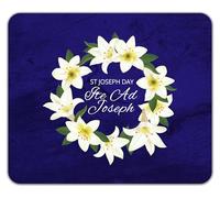 Shopagift St Joseph Day Ite Ad Joseph Lilly Wreath Mouse Mat Pad 24cm x 19cm