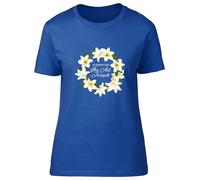 Shopagift St Joseph Day ITE Ad Joseph Lilly Wreath Womens T-Shirt Ladies Tee Blue