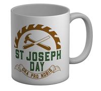 Shopagift St Joseph Day Ora Pro Nobis Mug White 11oz Large Ceramic Cup
