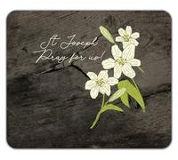 Shopagift St Joseph Day Pray for Us Lillies Mouse Mat Pad 24cm x 19cm