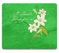 Shopagift St Joseph Day Pray for Us Lillies Mouse Mat Pad 24cm x 19cm