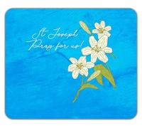 Shopagift St Joseph Day Pray for Us Lillies Mouse Mat Pad 24cm x 19cm