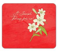 Shopagift St Joseph Day Pray for Us Lillies Mouse Mat Pad 24cm x 19cm