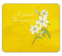 Shopagift St Joseph Day Pray for Us Lillies Mouse Mat Pad 24cm x 19cm