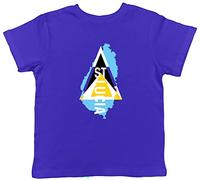 Shopagift St Lucia Kids T-Shirt Travel Map Flag Childrens Tee Gift Blue