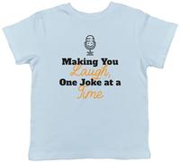 Shopagift Stand up Comedy Kids T-Shirt Making You Laugh One Joke at a Time Childrens Tee Boys Girls Light Blue