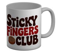 Shopagift Sticky Fingers Club Cinnamon Bun Bakery Mug White 11oz Large Cup