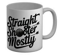 Shopagift Straight Shooter Mostly Funny Archery Target Mug White 11oz Large Ceramic Cup