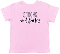 Shopagift Strong and Fearless Childrens Kids T-Shirt Light Pink