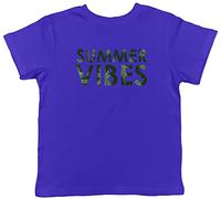 Shopagift Summer Vibe Holiday Palm Trees Childrens Kids T-Shirt Gift Blue