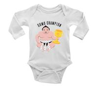 Shopagift Sumo Wrestling Baby Grow Vest Bodysuit Sumo Champion Rikishi Dohyo Boys Girls L/S Gift