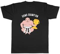 Shopagift Sumo Wrestling Mens T-Shirt Sumo Champion Rikishi Dohyo Tee Gift Black