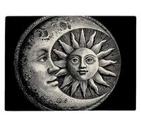 Shopagift Sun Celestial Blue Gold Moon Glass Chopping Board Large Kitchen Worktop Saver 39cm x 28cm