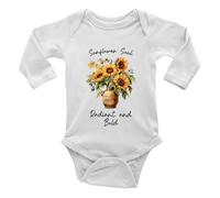 Shopagift Sunflower Soul Baby Grow Vest Bodysuit Radiant and Bold Flower Garden Boys Girls L/S