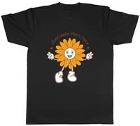 Shopagift Sunflower Vibes Only Mens T-Shirt Sun Helios Flower Summer Tee