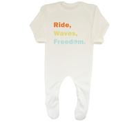 Shopagift Surfer Surfing Baby Grow Romper Suit Ride Waves Freedom Surf Boys Girls White