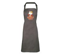 Shopagift Sushi Cat Funny Adults Apron for Cooking Chef DIY Kitchen - Grey