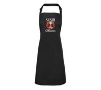 Shopagift Sushi Master Apron Mens Womens Cooking BBQ Chef DIY Cook - Black