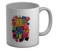 Shopagift Sweet as can Be Mug Lollipop Candy Chocolate White 11oz Large Ceramic Cup